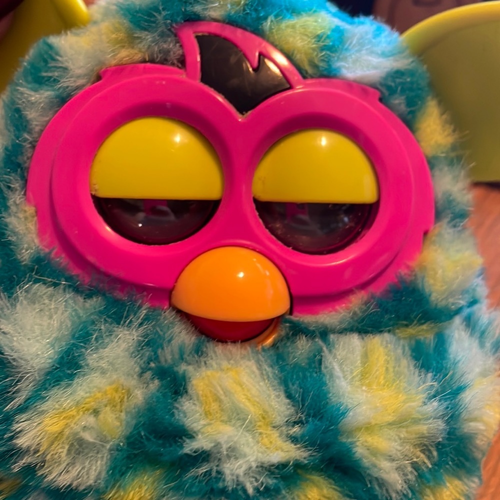 Furby Boom Peacock Turquoise Teal Neon Green 2012 Hasbro